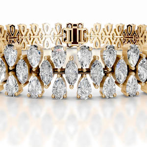 Pulsera de Diamantes Premium para Mujer en Oro Amarillo, Blanco y Oro Rosa con Diseño Floral Vintage para Fiestas Especiales y Novias - Product Image 2