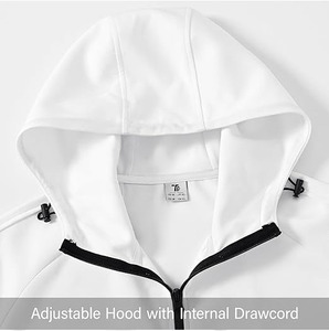 Men’s Performance <b>White</b> and Black Contrast Tech <b>Tracksuit</b> – Premium Two-Piece Athletic Set Featuring Full-Zip Hooded - Product Image 3