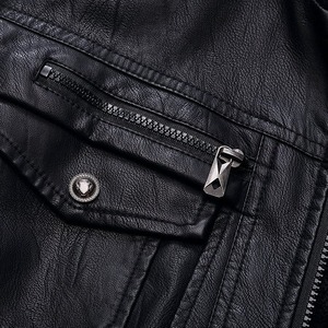 <b>Winter</b> Men's Casual Zipper <b>Leather</b> <b>Jacket</b> Men Long Sleeve <b>Leather</b> Fashion <b>Jacket</b> for Men - Product Image 6