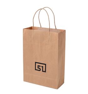 Vente chaude Usine directe 60/80/90/100/120gsm Large Fond Brun À Emporter Shopping Sacs En Papier Kraft avec Votre Propre Logo - Product Image 3