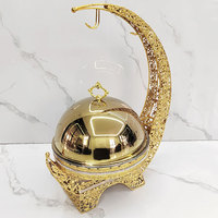 Nouveau Réchaud de Luxe Doré en Forme de Lune 8,0 L pour Mariages, Hôtels, Fêtes et Traiteur