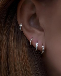 <b>Emerald</b> & Pear Cut Moissanite Diamond Earring 925 Sterling Silver Customized Diamond & Other Diamond Jewelry - Product Image 4