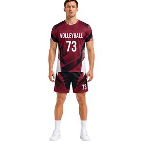 Uniforme de Voleibol Maroon Performance Team, Malla de Poliéster, Absorbe la Humedad, Secado Rápido, Uniformes Deportivos de Voleibol - Product Image 1