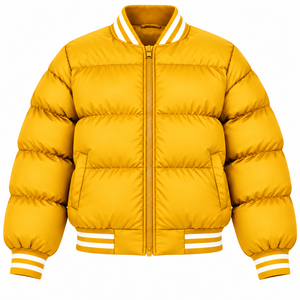 Chaqueta de invierno para mujer, tipo puffer, con cuello alto, cierre de cremallera, alternativa a la plumón, corte holgado, informal, estilo bomber. - Product Image 3