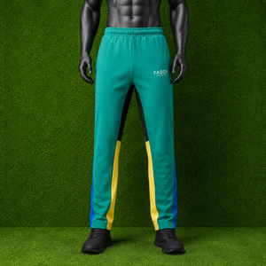 Pantalon de survêtement unisexe en molleton oversize à blocs de couleur avec logo personnalisé pour homme – Vente en gros - Product Image 2