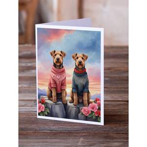 Lunatique Airedale Terrier Deux Coeurs Paquet de 8 Cartes de Note A7 Vierges avec Enveloppes 5x7 Cartes de Voeux Taille - Product Image 2