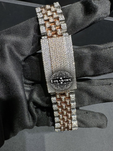 Reloj de Lujo Premium para Hombre con Diamantes Moissanite VVS, Oro Rosa de Dos Tonos, Esfera Romana, Correa de Acero Inoxidable - Product Image 5