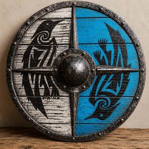 Escudo Vikingo Medieval de Madera para Colgar en la Pared, Grabado, de Alta Resistencia, Personalizable, para Representaciones Históricas, Festivales, Eventos Teatrales - Product Image 6
