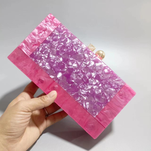 Sac à main esthétique pour mariage et soirée, bandoulière à sequins en résine, sacs à main en acrylique marbré avec strass de luxe par MULTI CRAFT - Product Image 4