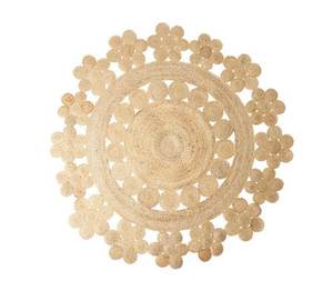 Tapis en jute tressé au design unique, tissé à la main, en fibres naturelles, pour salon, chambre, salle à manger et décoration de villa - Product Image 4