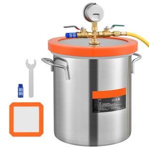 Camera di degassificazione sottovuoto da 5 galloni aggiornata con coperchio in vetro temperato e recipiente a pressione in acciaio inossidabile 304 per la stabilizzazione del woo - Product Image 1
