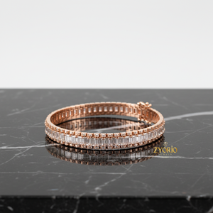 Pulsera de tenis redonda de oro con diamantes cultivados en laboratorio, plata de ley, elegante, de lujo, joyería fina para mujer, diseño moderno, regalo de boda, fiesta - Product Image 2