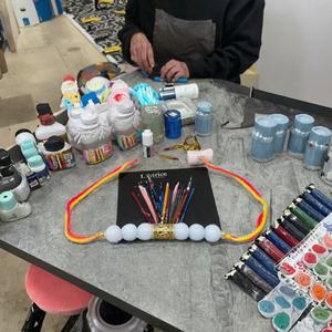 Pierre précieuse Angelite Rakhi Amour Poli Guérison Rakhi - Product Image 1