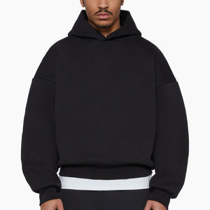 Sweat à capuche surdimensionné pour homme avec logo personnalisé, coupe courte et ample, 360/610 GSM, polyester/coton, impression numérique - Product Image 1