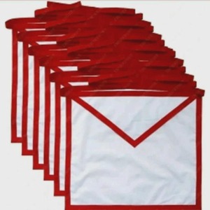 Tabliers de Cérémonie Maçonniques en Tissu de Coton pour Candidats Apprentis - Lot de 12 Pièces - Blanc, Type de Tissu : Coton - Product Image 6