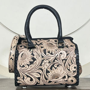 Bolsos de Viaje Elegantes 2026, Hechos a Mano con Cuero Vacuno Genuino, Diseño Floral, Medianos, Tipo Duffel, Nuevos, de Lujo, Unisex, para Fin de Semana - Product Image 5