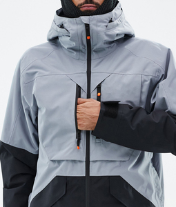 Veste de ski imperméable pour homme Monteec 10 000 mm, patchwork, col montant, bleu-noir - Product Image 3