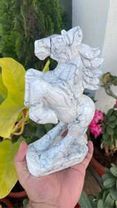 Estatua de Caballo Tallada a Mano en Howlite Natural, Escultura de Garro Blanco en Piedra Preciosa, Ecológica, Feng Shui, OEM, ODM, Venta al Por Mayor - Product Image 6