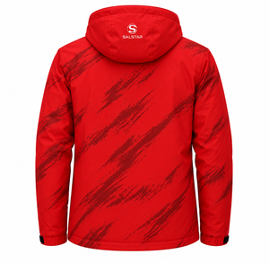 Veste softshell rouge pour homme, personnalisée, imperméable, coupe-vent, à capuche, pour activités de plein air – Veste de sport d'hiver légère à fermeture éclair intégrale, sublimation - Product Image 4
