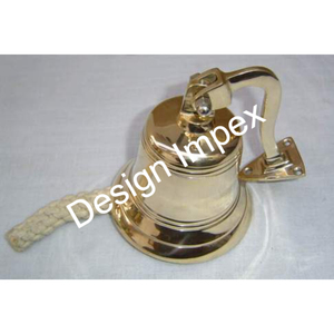 Campana de Pared de Diseño Náutico, Acabado en Color Dorado, Campanas de Puerta de Latón Hechas a Mano, Campana Decorativa de Lujo Personalizada, Decoración para Bodas - Product Image 4