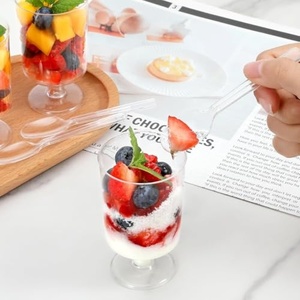 Export Quality Basics 150ml Vintage Dessert <b>Cups</b> Reusable <b>Plastic</b> Pudding <b>Drink</b> Glass Set Food Grade Multipurpose Serving Glass - Product Image 3