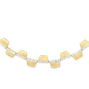 สร้อยคอโชคเกอร์ ทองคำแท้ 14k 18k ประดับเพชรทรงกลมเพาะเลี้ยงแบบฝังเพชรเต็มวง  แบบโซลิแทร์ สำหรับเจ้าสาว งานแต่งงาน เครื่องประดับหรูหรา ผลิตโดยผู้ผลิตเครื่องประดับ - Product Image 1