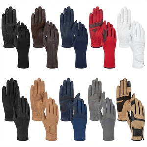 Guantes de Montar de Cuero para Hombre y Mujer, Guantes de Invierno para Exteriores Antideslizantes para Uso Ecuestre - Product Image 1
