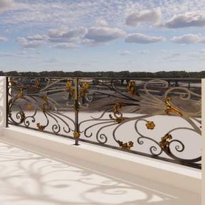 Rampe de balcon moderne en acier inoxydable et fer forgé haute résistance, résistante à la rouille, idéale pour les projets résidentiels et commerciaux - Product Image 3