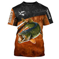Neuestes Design Unisex Outdoor Angelhemd mit Rundhalsausschnitt, Leichtes Polyester-Performance-Gewand, UPF 50+, Atmungsaktiv mit Sublimationsdruck