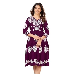 Tunique en rayonne lourde 14 kg, travail de Lucknow, pour femmes, vente en gros - Product Image 5