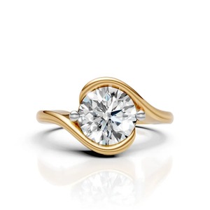 Anillo de Compromiso de Moissanita, Plata de Ley 925, Joyería Fina para Hombre, Diseño Audaz con Corte Brillante Solitario - Product Image 1