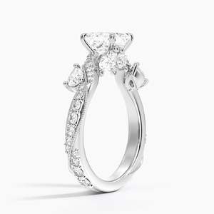 Anillo BOJ 04 con Corte Asscher, Plata 925, Diamante Grand Camellia y Baño de Rodio, Anillo de Boda con Moissanita de 2ct, Color D, VVS1, Certificado GRA - Product Image 2