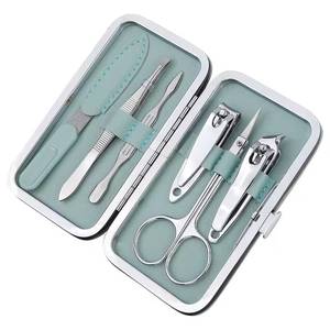 7 in 1 Stainless Steel Nail <b>Kit</b> with Case Single Spring Durable Portable <b>Manicure</b> Tools for Adults Classic Style - Product Image 1