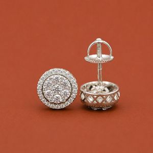 S925 <b>Moissanite</b> Round Halo <b>Earring</b> with Double Border Brilliant Design - Product Image 4