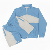 Chándal Deportivo para Adultos, Color Verde con Bloques de Color, Estampado, Talla Grande, Manga Larga, Cuello Alto, Estilo Deportivo, Poliéster de Peso Medio, Ropa de Otoño