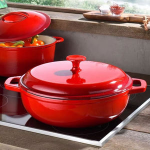 Marmite à soupe en acier inoxydable 410/430 avec couvercle, pour usage quotidien en cuisine, construction durable, légère, compatible lave-vaisselle, compatible gaz et induction - Product Image 1
