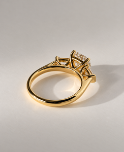 Women's Classic Radiant Cut <b>Diamond</b> Ring with Baguette Side Stones in 14K Yellow Gold for Engagement Wedding & Anniversary Gift - Product Image 3
