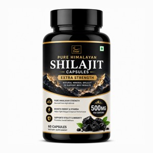 Shilajit Tradicional del Himalaya 500mg 60 Cápsulas, Cápsulas de Shilajit Puro, Suplemento Dietético Herbal Natural, Proveedor a Granel de la India - Product Image 2