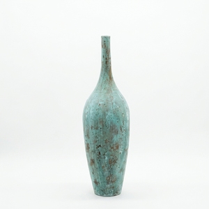 Leelo Tosca Vase de sol rustique en terre cuite à col long, fait main, en argile, grand pot décoratif, urne, vente en gros - Product Image 1