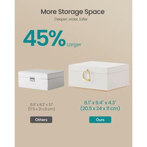 Portagioie a 2 Livelli con Effetto Fluttuante, Organizer con Manico e Vassoio Rimovibile per una Comoda Conservazione, Elegante Soluzione per la Conservazione dei Gioielli - Product Image 3