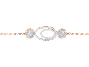Bracelet chaîne en or massif 18 carats avec diamants ovales doubles de 1,00 carat cultivés en laboratoire, collection EtherStar Jewels, bijoux fins - Product Image 4