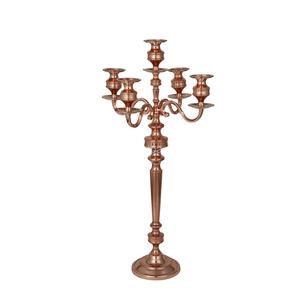 Bougeoir à 5 bras plaqué cuivre, chandelier - Product Image 1