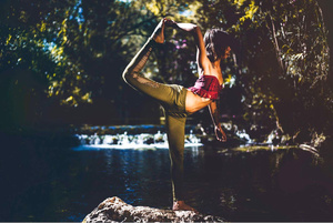 Stretchy Cotton Yoga <b>Leggings</b> Festival Pants with Tribal Cut Out Sides Bohemian Style Clothing for Women Comfortable Wear - Product Image 1