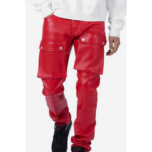 Pantalones de Hombre, Diseño 2026, Pantalones Cargo de Cuero con Bolsillos Grandes, Estilo Urbano a la Moda - Product Image 3