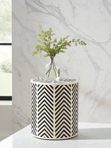 ILAHI's Buffalo Bone Horn Round <b>Flower</b> Planter Handmade Art Deco Style Floor Vase Home Decoration Luxury Diwali Product - Product Image 5
