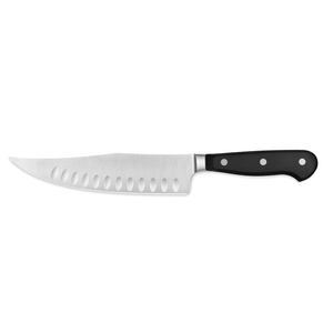 Cuchillos de Chef Profesionales de Acero Inoxidable con Hoja Curva de Filo Hueco, Mango Ergonómico Negro con Triple Remache para Carne - Product Image 1