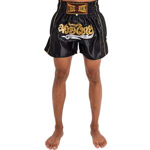 Pantalones cortos de Muay Thai para hombre, estampado de flor de loto satinado, cintura elástica, entrenamiento, gimnasio, kickboxing, ligeros, para hombre - Product Image 1