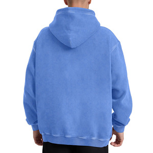 Sudadera con capucha de secado rápido, peso pesado, estilo jogger, lavado ácido, de mezcla de algodón, lisa, tallas grandes para hombre - Product Image 5