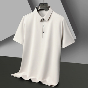 Polo homme d'été décontracté à manches courtes, fin et respirant, avec logo personnalisé brodé ou imprimé, col à revers uni, idéal pour le business. - Product Image 3