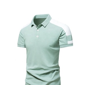 Top deportivo de verano para hombre, informal, Golf, para cuello de polo, manga corta, 100% algodón, lona, color bloqueado, diseño de moda - Product Image 1